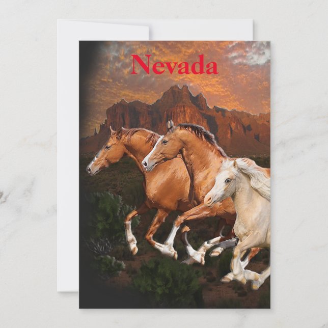 Tarjeta Festiva Caballos salvajes de Arizona (Anverso)