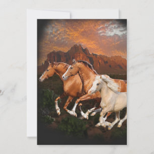 Tarjeta Festiva Caballos salvajes de Arizona