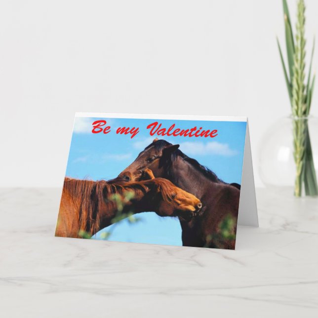 Tarjeta Festiva Caballos... Sé mi San Valentín (Anverso)