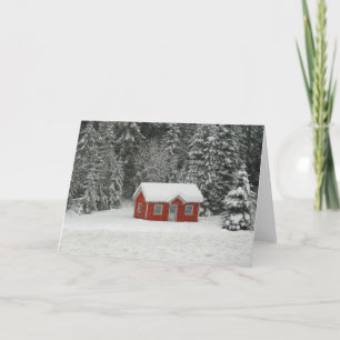 Tarjeta Festiva Cabaña de invierno