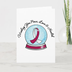 Tarjeta Festiva Cabeza Cinta de Cáncer de Cuello de Cabeza Feliz N
