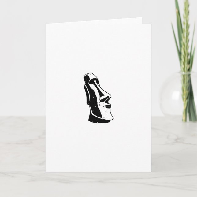 Tarjeta Festiva Cabeza de la isla de pascua (Anverso)