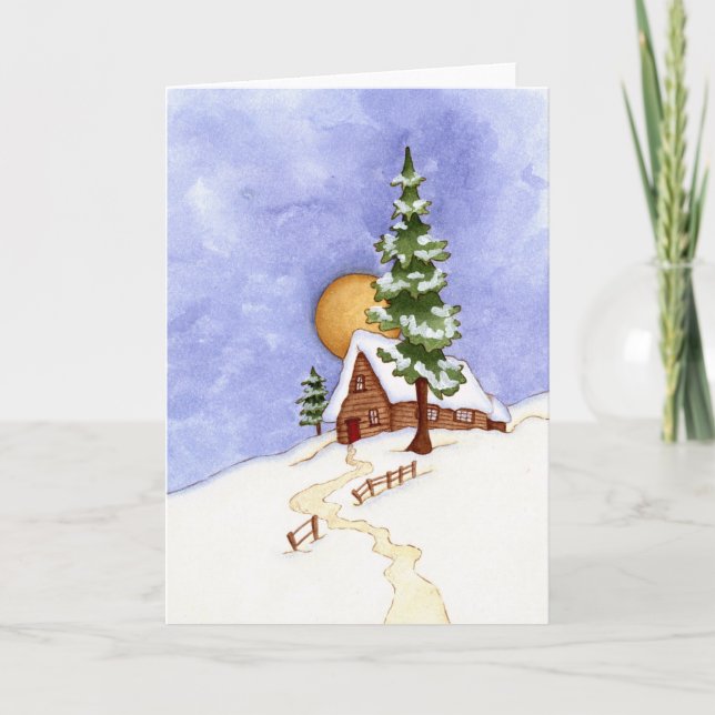 Tarjeta Festiva Cabina de invierno (Anverso)