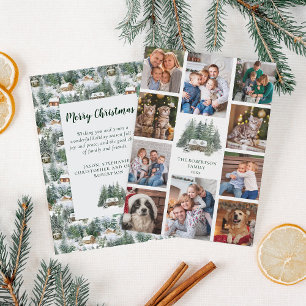 Tarjeta Festiva Cabina de Navidades rústicos de bosque forestal 10