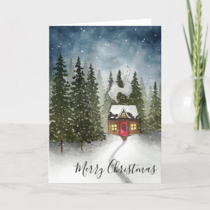 Tarjeta Festiva Cabina de Navidades Snowy