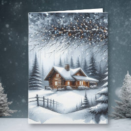 Tarjeta Festiva Cabina de registro festivo en Navidades de Winter 