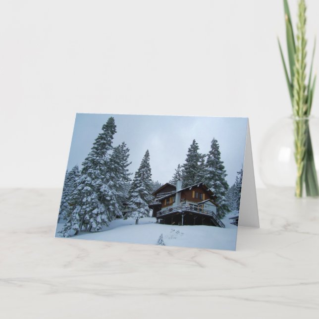 Tarjeta Festiva Cabina del lago Tahoe (Anverso)