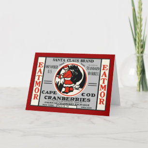 Tarjeta Festiva Cabo Cranberry Santa