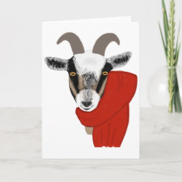 Tarjeta Festiva Cabra Cuta con una bufanda