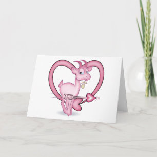 Tarjeta Festiva Cabra de San Valentín rosa