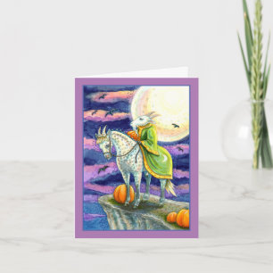 TARJETA FESTIVA CABRA DEMONIO, CORCEL SÓLIDO FANTASÍA HALLOWEEN