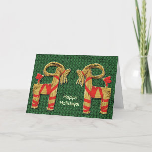Tarjeta Festiva Cabra noruega noruega de paja