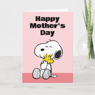 Tarjeta Festiva Cabra Peanuts   Abrazo del Día de la Madre