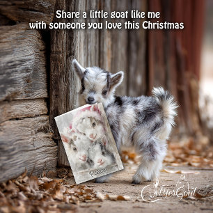 Tarjeta Festiva Cabras bebé ricas - Nieves bebés 3 Navidades