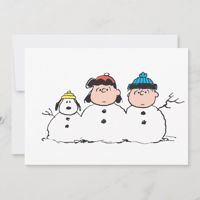 Tarjeta Festiva Cacahuetes | 3 Persona Snowman (Anverso)