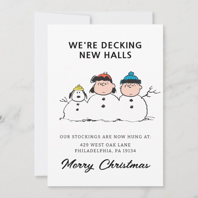 Tarjeta Festiva Cacahuetes | 3 Persona Snowman (Anverso)