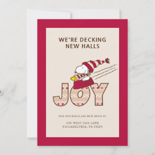 Tarjeta Festiva Cacahuetes   Alegría de paseo en trineo de Snoopy 