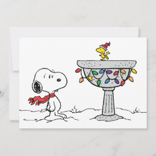 Tarjeta Festiva Cacahuetes   Bañera congelada de Snoopy y Woodstoc