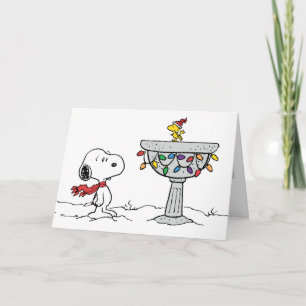 Tarjeta Festiva Cacahuetes   Bañera congelada de Snoopy y Woodstoc