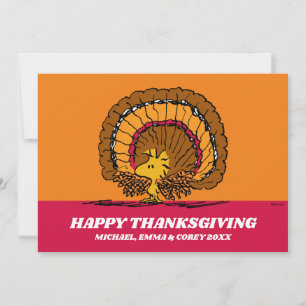 Tarjeta Festiva Cacahuetes   Día de Acción de Gracias Feliz Pavo W