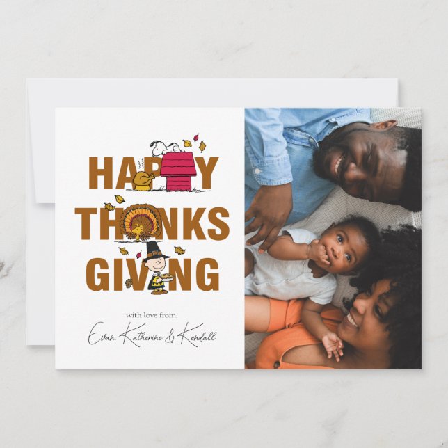 Tarjeta Festiva Cacahuetes | Feliz Día de Acción de Gracias (Anverso)