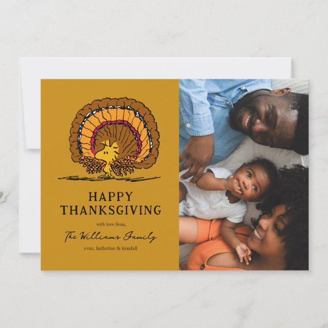 Tarjeta Festiva Cacahuetes | Feliz Día de Acción de Gracias Woodst (Anverso)