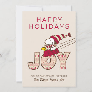 Tarjeta Festiva Cacahuetes   Paseo en trineo de alegría de Snoopy 