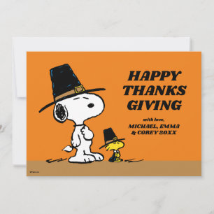 Tarjeta Festiva Cacahuetes   Peregrinos Feliz Día de Acción de Gra