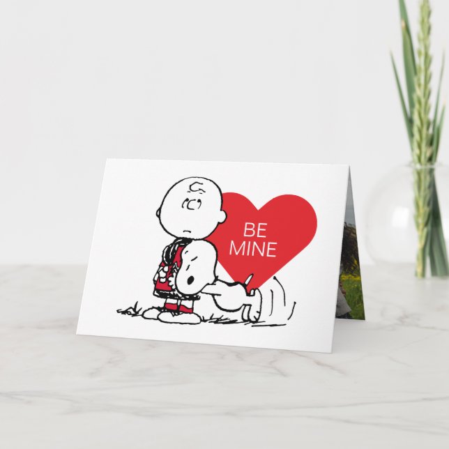 Tarjeta Festiva Cacahuetes | San Valentín de Snoopy y Charlie Brow (Anverso)