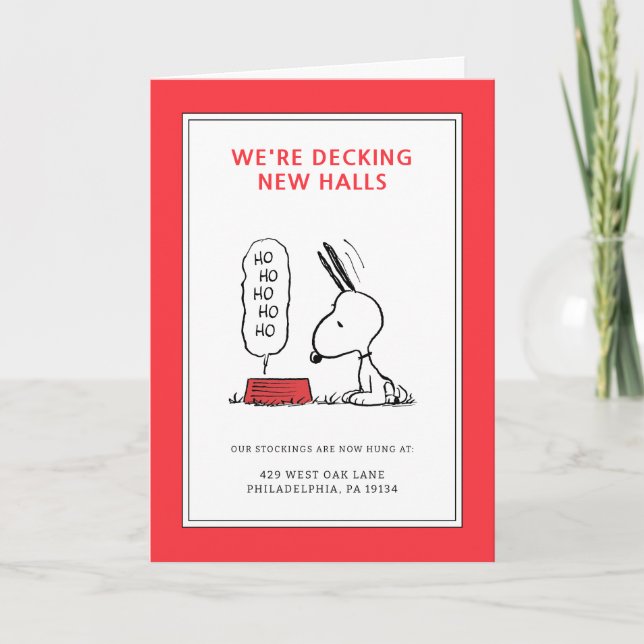 Tarjeta Festiva Cacahuetes | Snoopy Ho Ho Ho Plato de Comida (Anverso)