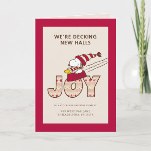 Tarjeta Festiva Cacahuetes   Snoopy & Woodstock Joy Sled Ride