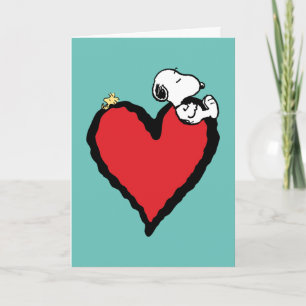 Tarjeta Festiva Cacahuetes   Snoopy & Woodstock Valentine Heart