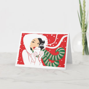 Tarjeta Festiva Cacao caliente