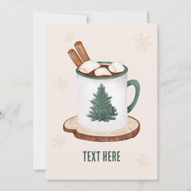 Tarjeta Festiva Cacao caliente con malvavisco  (Anverso)