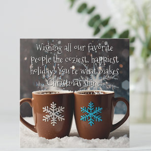 Tarjeta Festiva Cacao Caliente Invernal Acogedor Copo de Nieve