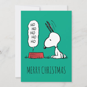 Tarjeta Festiva Cacerola de comida de Snoopy Ho Ho Ho