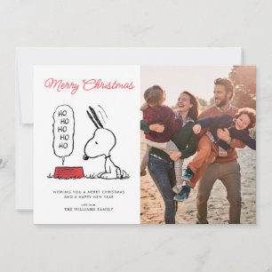 Tarjeta Festiva Cacerola de comida Ho Ho Ho de Snoopy   Peanuts