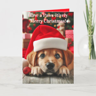 Tarjeta Festiva Cachorro Ayudante de Santa