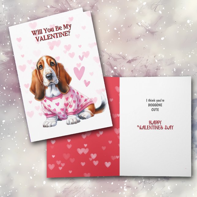 Tarjeta Festiva Cachorro de abejas en Sweater Valentine (Subido por el creador)