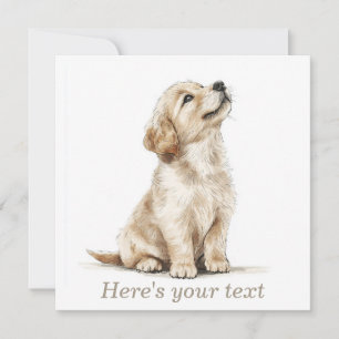 Tarjeta Festiva Cachorro de Labrador Retriever Dorado Beige Person