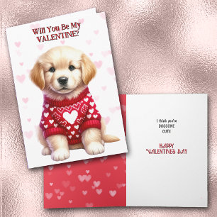Tarjeta Festiva Cachorro de oro de la actriz suculenta Valentine s