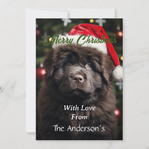 Tarjeta Festiva Cachorro de Santa personalizado