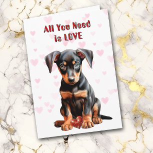 Tarjeta Festiva Cachorro Doberman Lindo Todo lo que Necesitas San 
