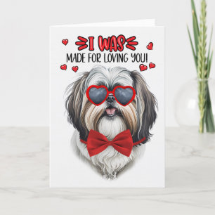 Tarjeta Festiva Cachorro lindo Shih Tzu hecho para amarte San Vale