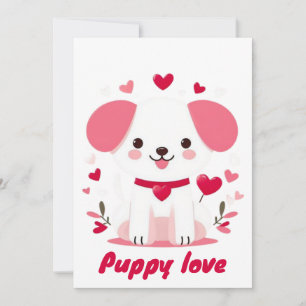 Tarjeta Festiva Cachorro lindo y caprichoso del día de San Valentí