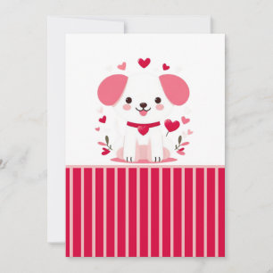Tarjeta Festiva Cachorro lindo y caprichoso del día de San Valentí