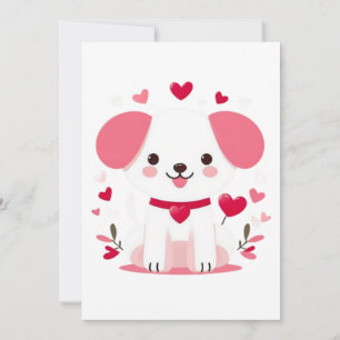 Tarjeta Festiva Cachorro lindo y caprichoso del día de San Valentí