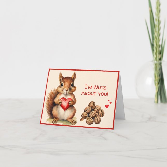 Tarjeta Festiva Cachorros de ardilla sobre ti Día de San Valentín (Anverso)