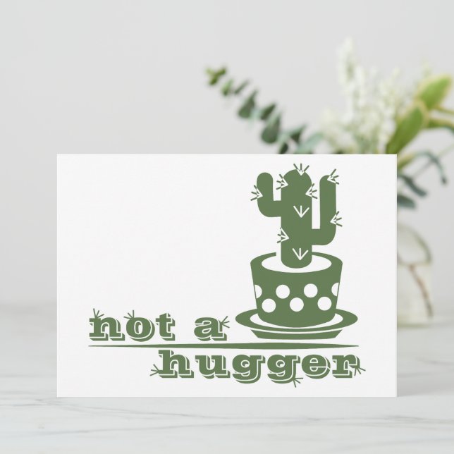 Tarjeta Festiva Cacti No es gracioso decir (Anverso de pie)