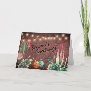 Tarjeta Festiva Cacti y los suculentos Navidades de la temporada d
